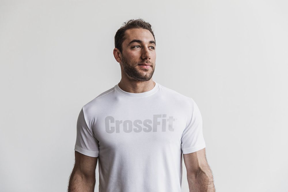 NOBULL Men's Crossfit® Tee - White - Ireland (5267ETRCI)